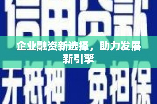凤林企业融资新选择，助力发展新引擎
