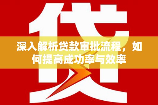 凤林深入解析贷款审批流程，如何提高成功率与效率