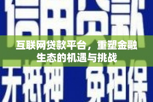 凤林互联网贷款平台，重塑金融生态的机遇与挑战