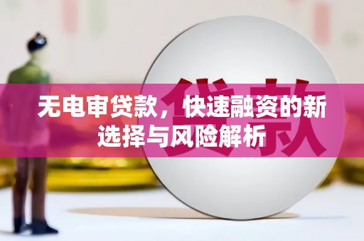 凤林无电审贷款，快速融资的新选择与风险解析