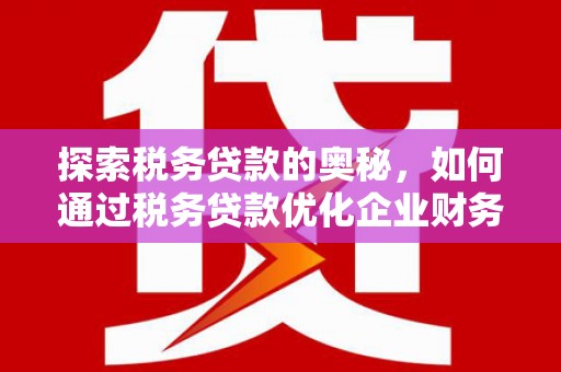 凤林探索税务贷款的奥秘，如何通过税务贷款优化企业财务