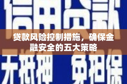凤林贷款风险控制措施，确保金融安全的五大策略