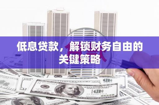 凤林低息贷款，解锁财务自由的关键策略